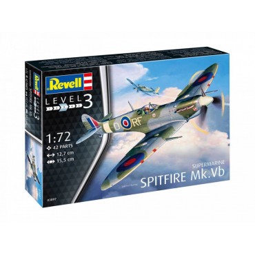 KIT PARA MONTAR REVELL AVIÃO SUPERMARINE SPITFIRE MK.VB 1/72 42 PEÇAS REV 03897